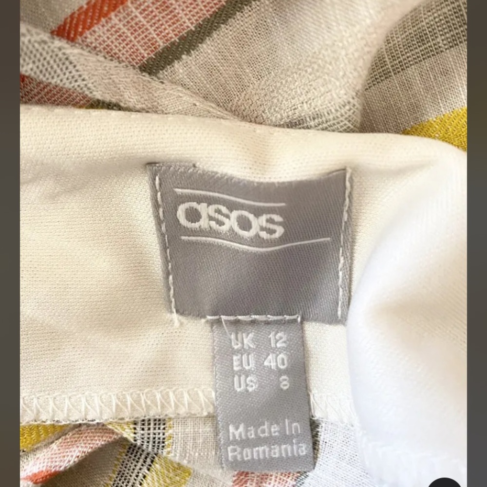 ASOS DESIGN Womens Button Through Halter Neck Maxi Stripe Dress Size UK 12 - Picture 3 of 5